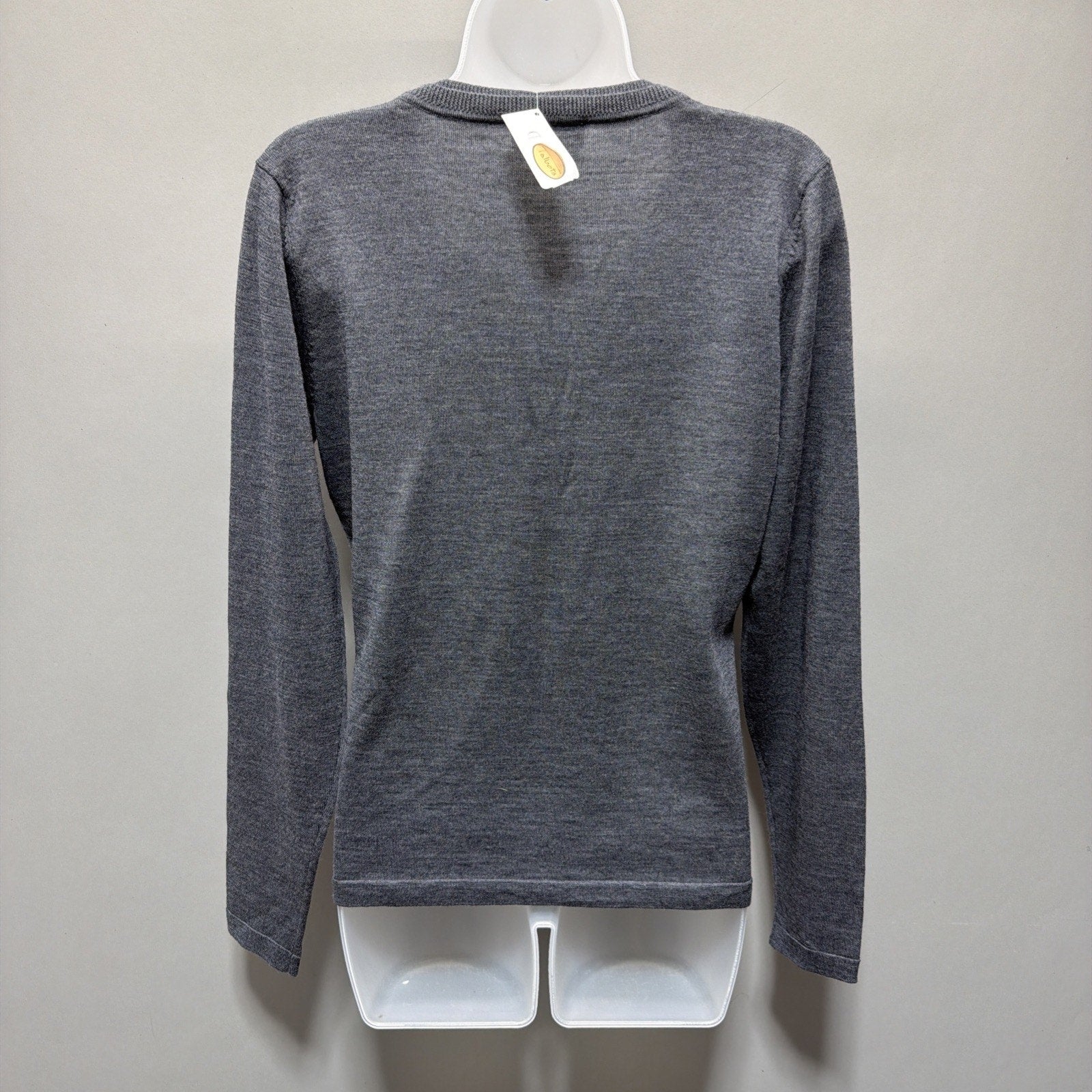Vintage NWT Talbots M Gray 100% Merino Wool Knit Sweater Preppy Minimalist