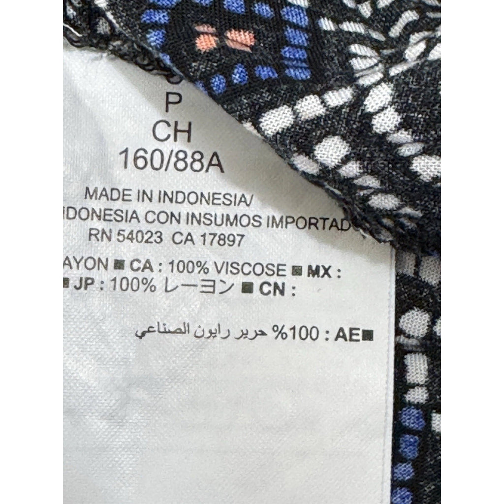 Old Navy Boho Shirt Black White Geometric Print Racerback Top Blouse Loose Small