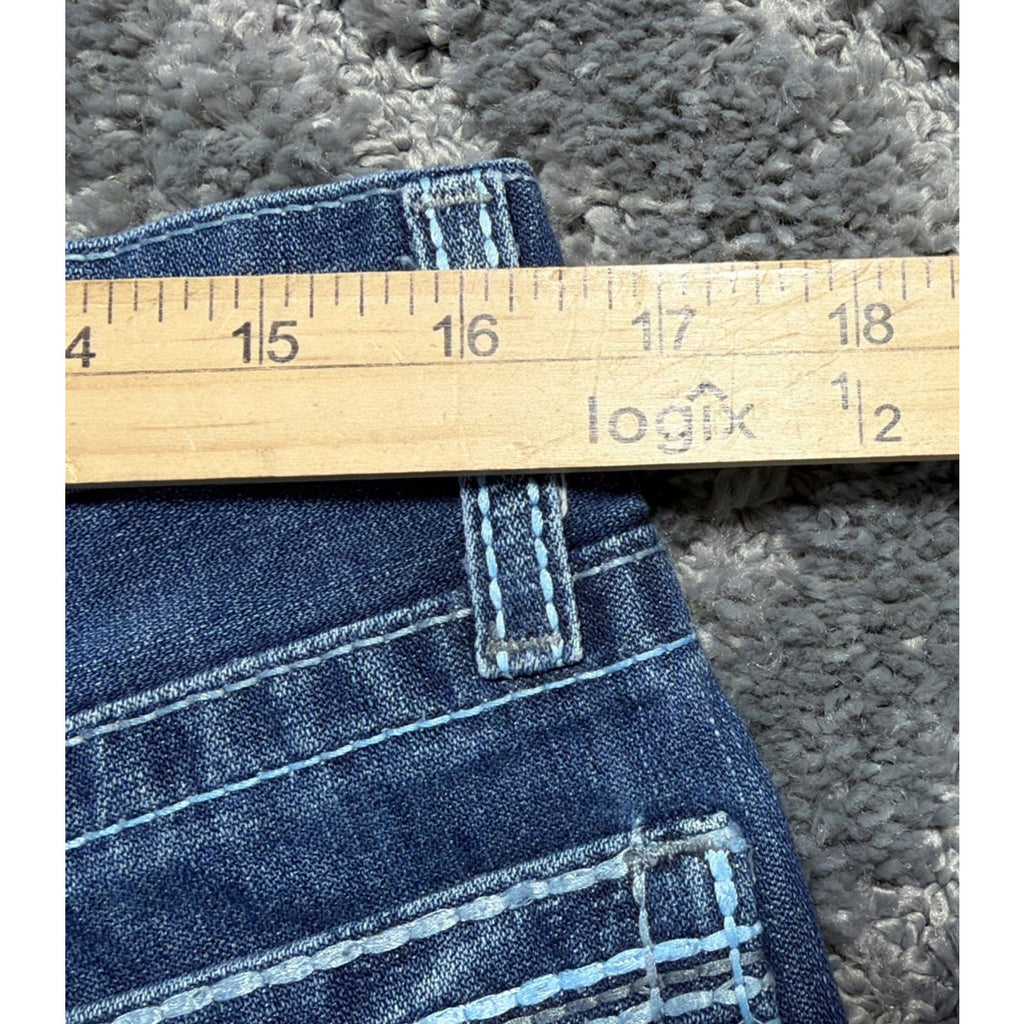 Cinch Grant Bootcut Denim Jeans Men 31x34 Blue Distressed Whiskering Cowboy