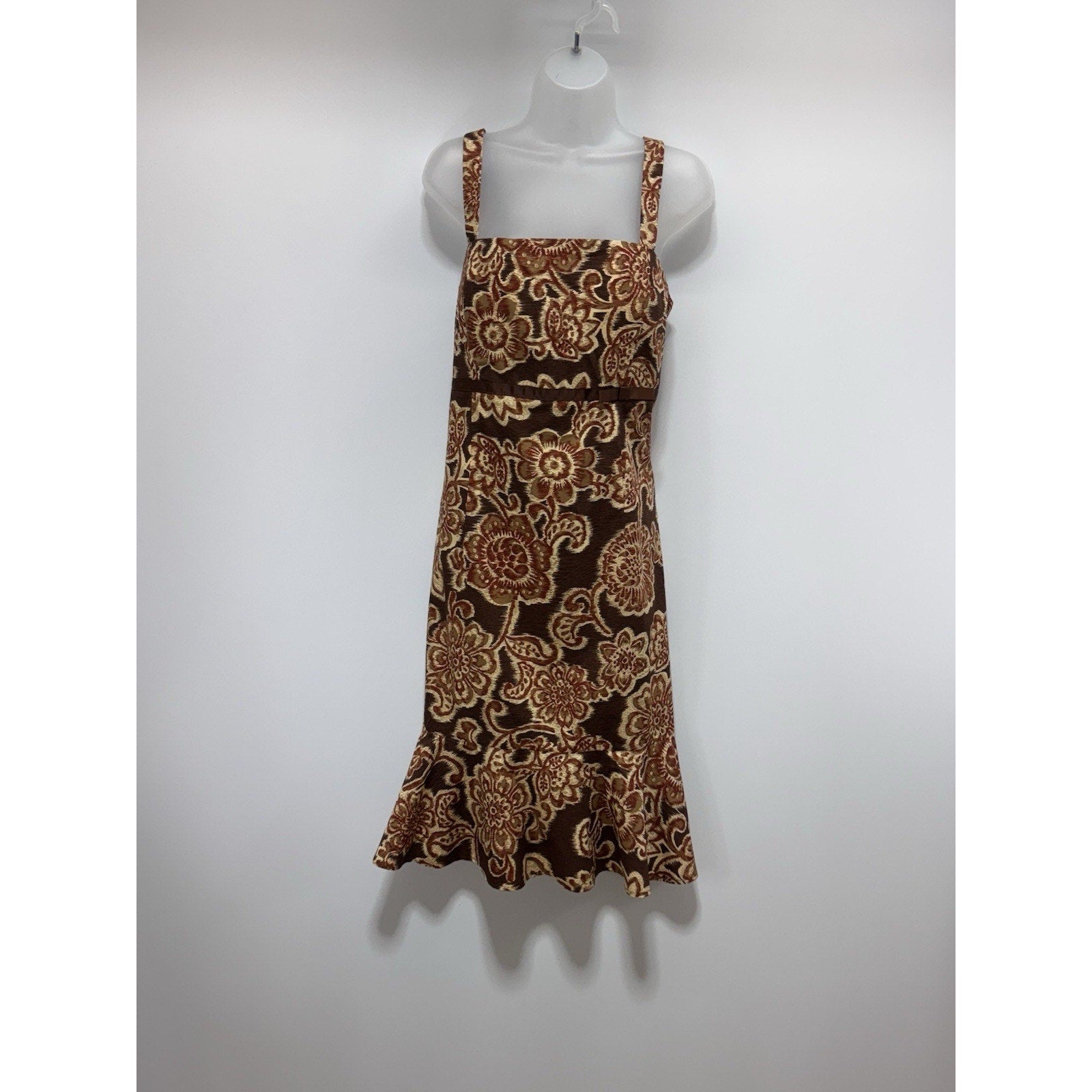 R&K ORIGINALS Brown Floral Sundress Dress Women’s Size 16 New With Tags