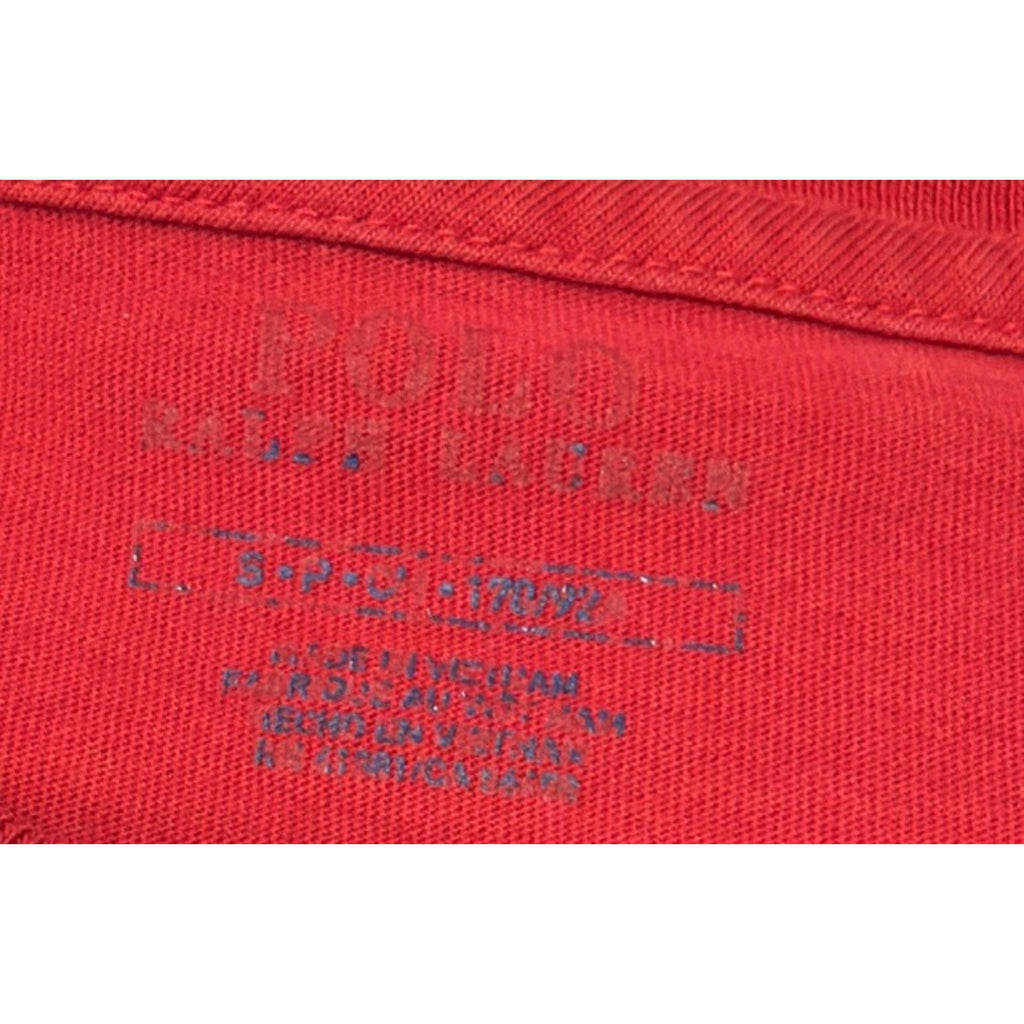 Polo Ralph Lauren Shirt Mens Small Red Navy Pony Logo Tagless Short Sleeve