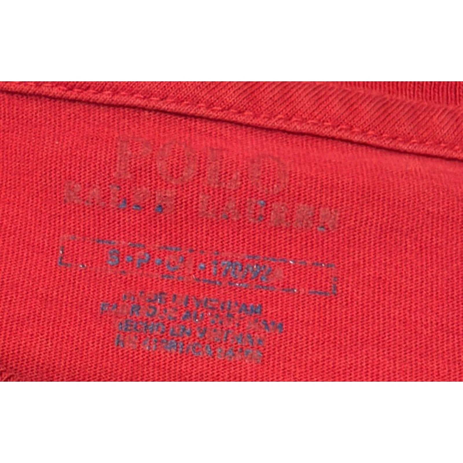 Polo Ralph Lauren Shirt Mens Small Red Navy Pony Logo Tagless Short Sleeve