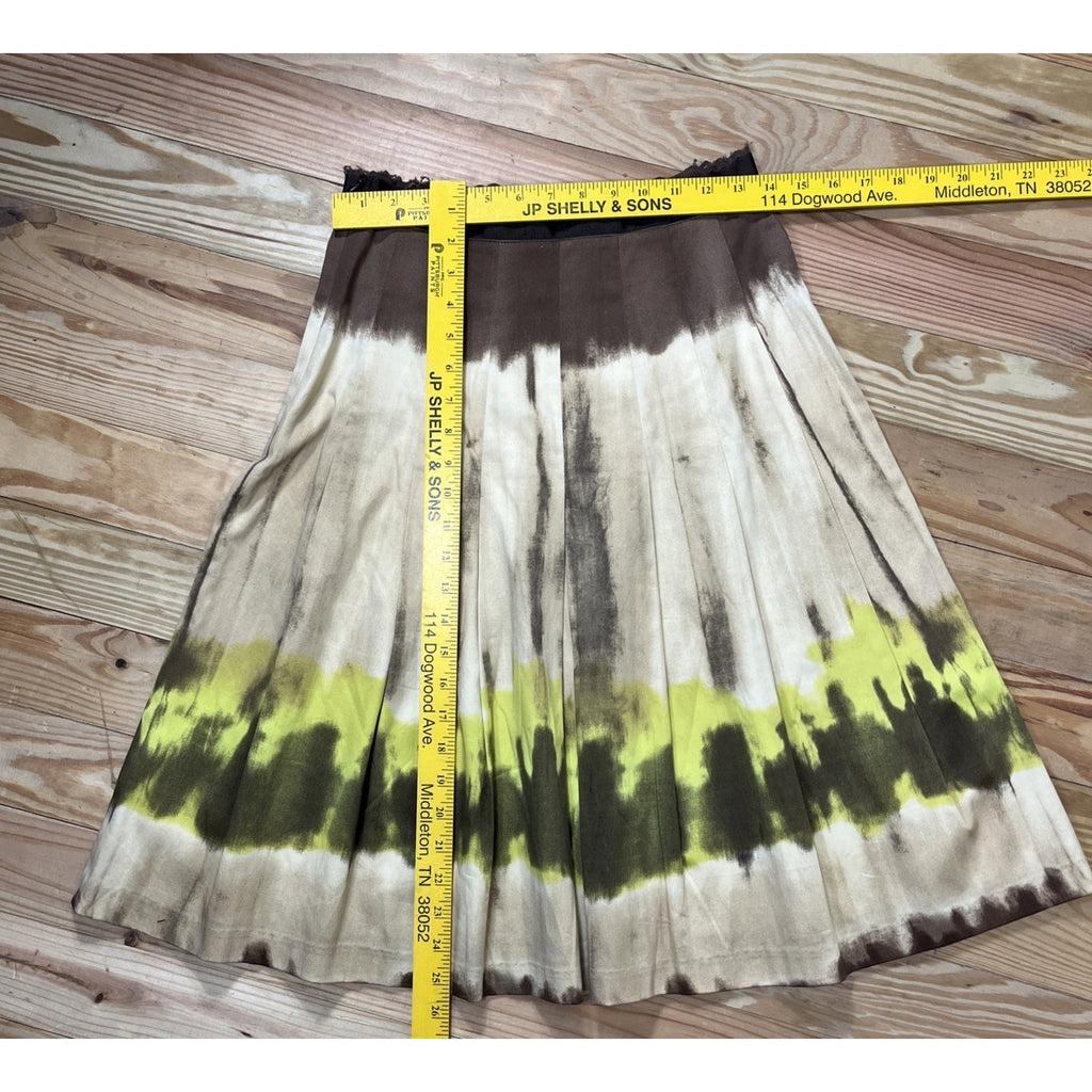 Ideology Brown Midi A-Line Skirt Women's Size 2 Made In USA