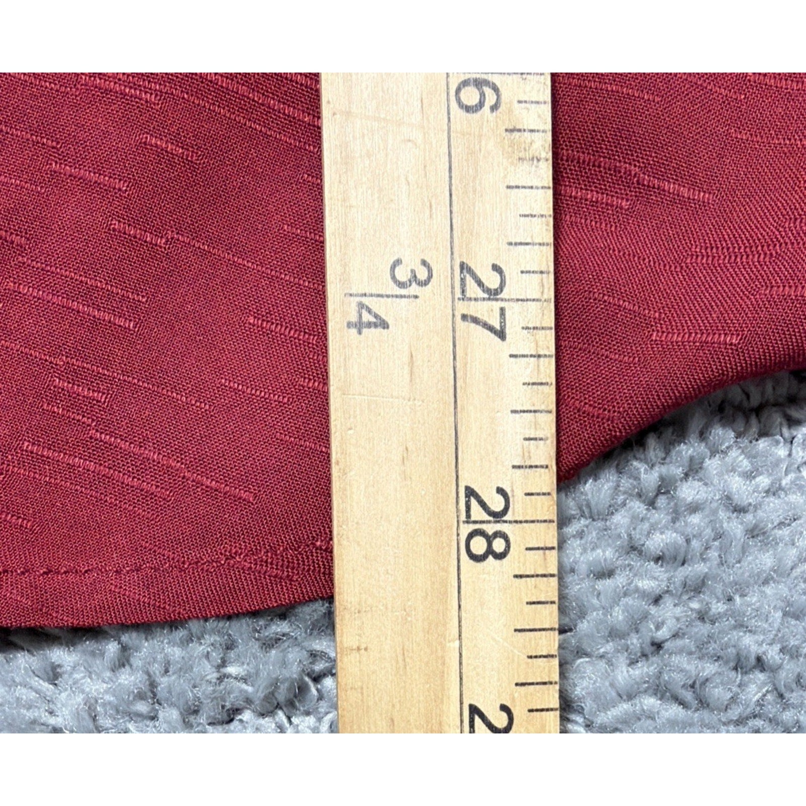 Maurice's Blouse XXL Embroidered Red Faux Wrap Tie V Neck Casual Career Top New