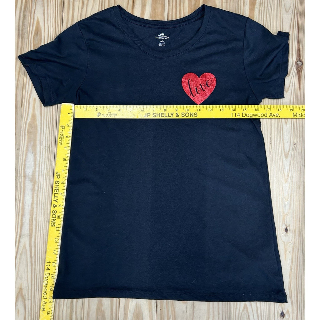 Celebrate! Valentine's Day Black Small - Polyester Short Sleeve Love Logo