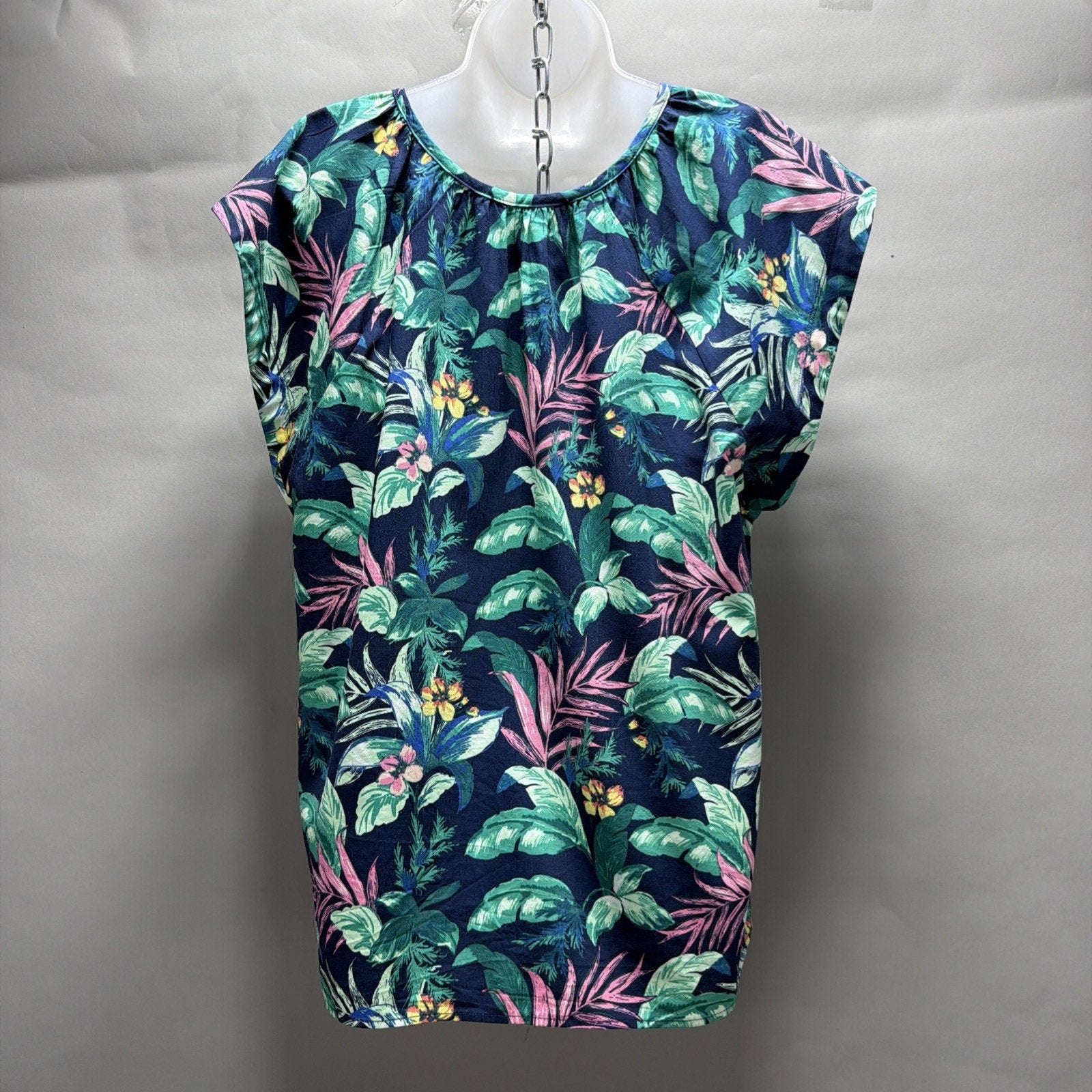 Ann Taylor Loft Women's Botanical Flutter Sleeve Shell Top Shirt Floral XL
