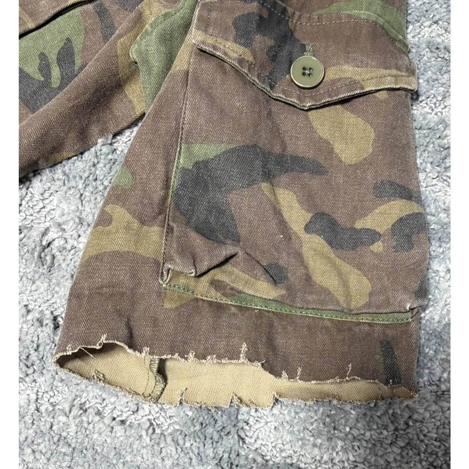 Wrmfzy m69 woodland camo hoodie Jacket Silk Linen Wool Tactical Army Hunting L