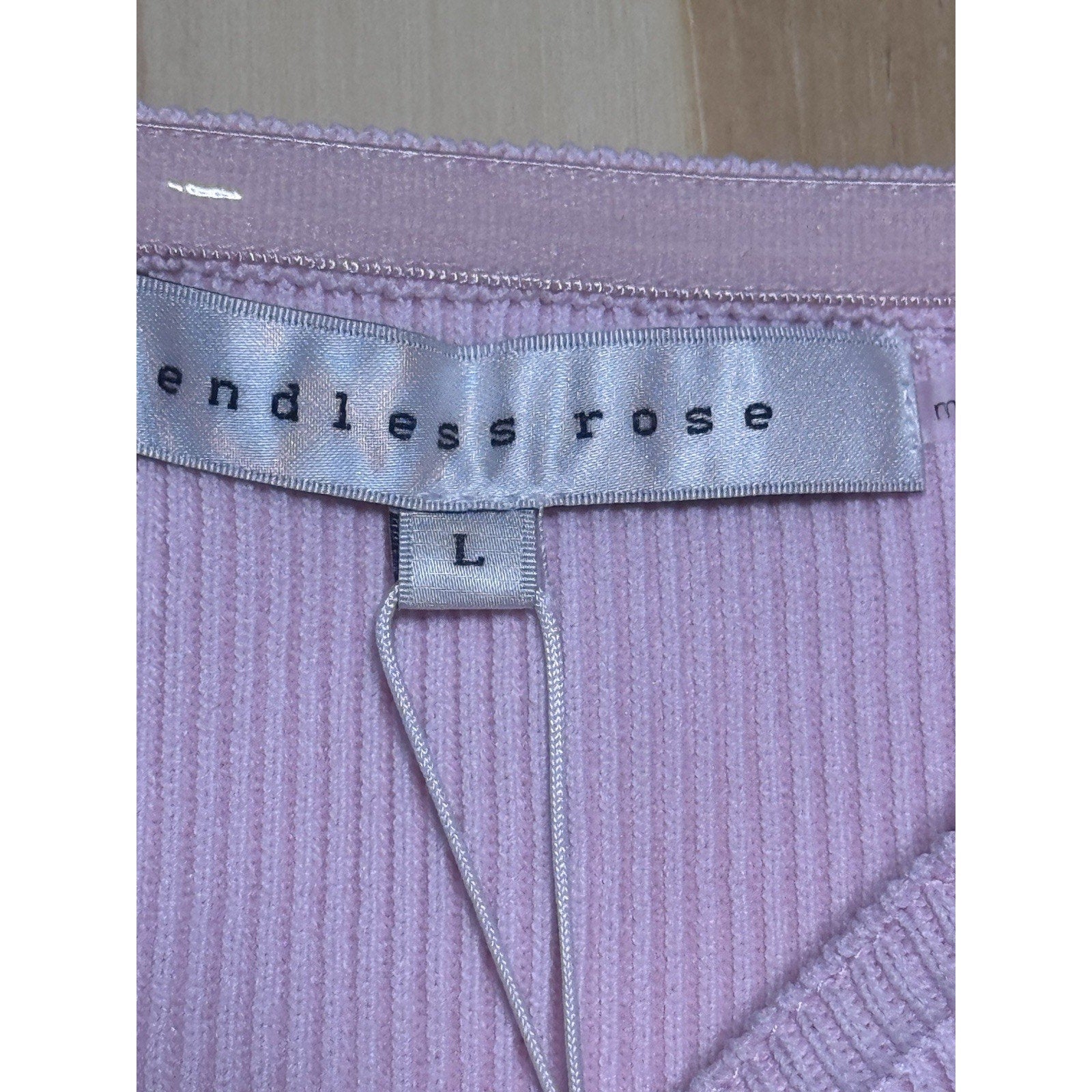 ENDLESS ROSE Pink Ribbed Sleeveless Tube Top New Ways Women’s Size Large NWT