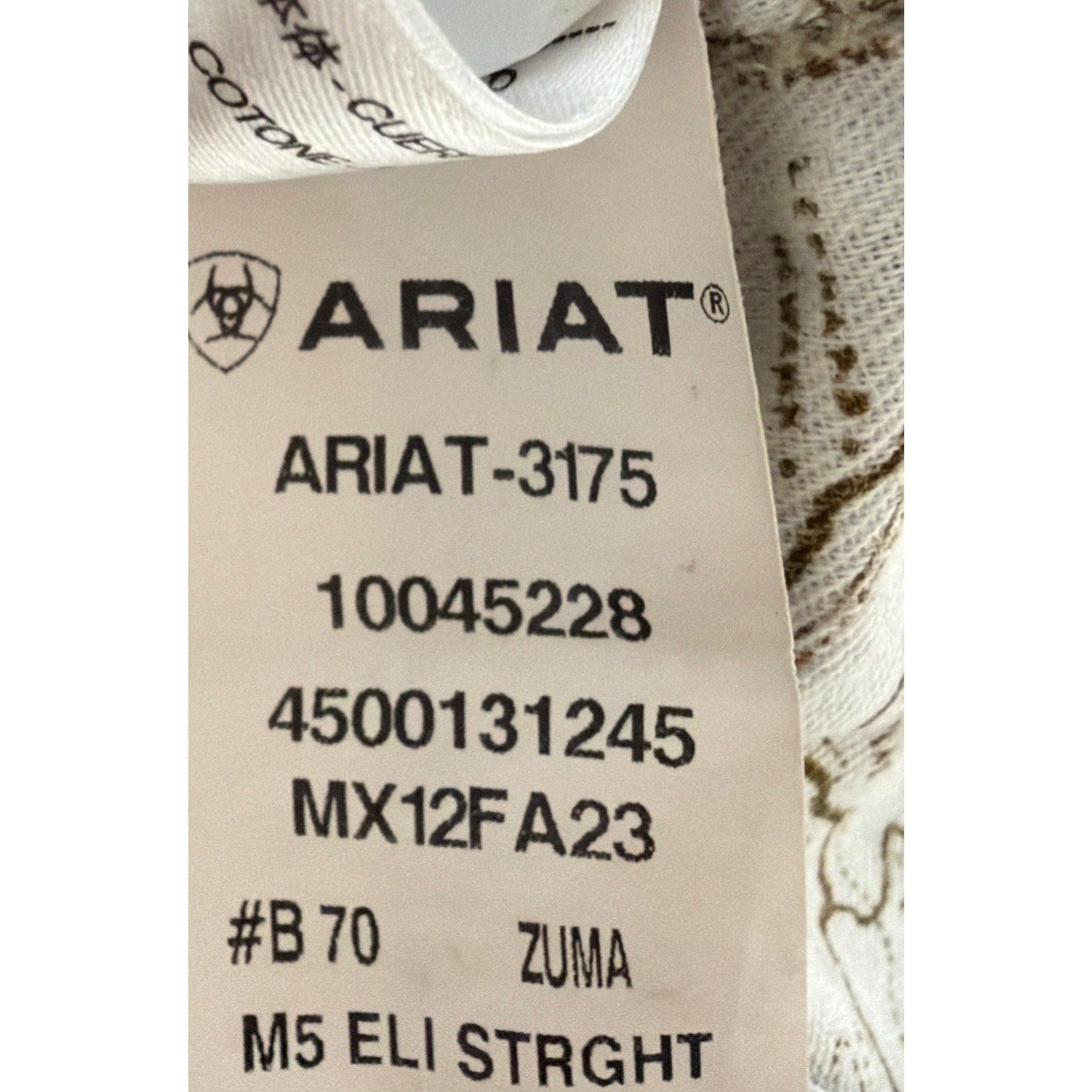 Ariat M5 Jeans Mens 28x32 Light Wash Eli Straight Leg Denim Pants Regular Fit