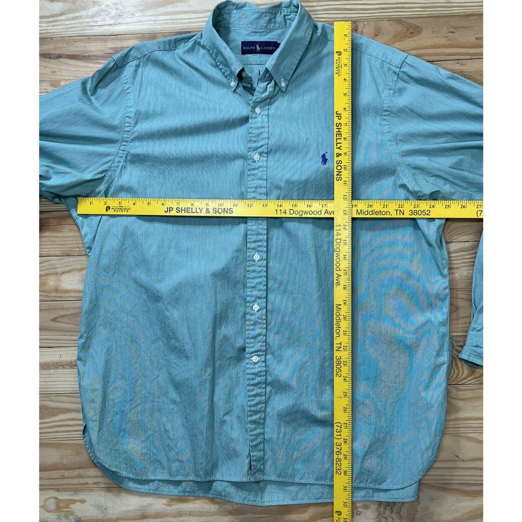 Ralph Lauren Classic Fit Seafoam Green Long Sleeve Button Down 18/46 Cotton