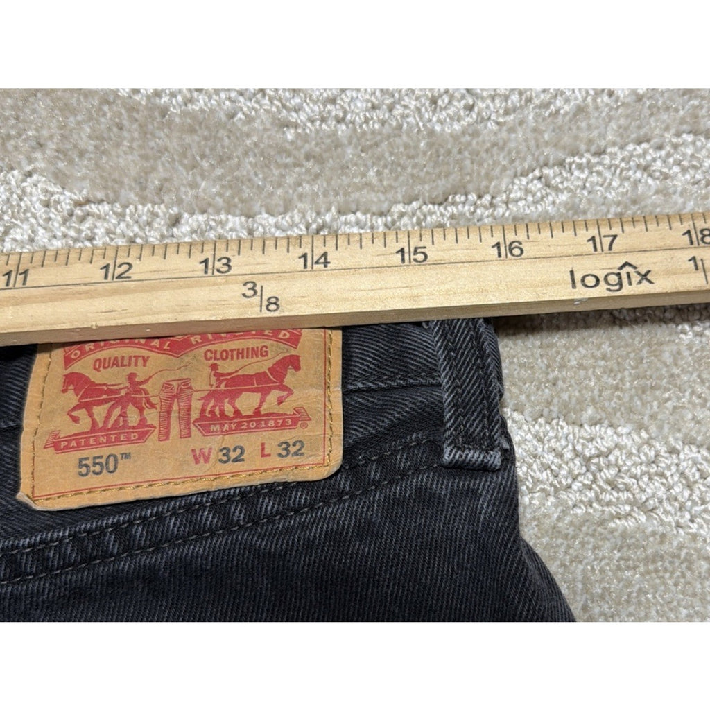 Levi's 550 Jeans Men 32x32 Black Relaxed Fit Denim Cotton Actual 31x30