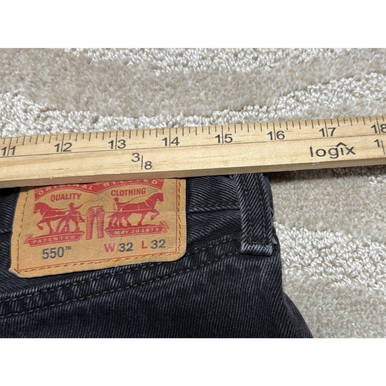 Levi's 550 Jeans Men 32x32 Black Relaxed Fit Denim Cotton Actual 31x30