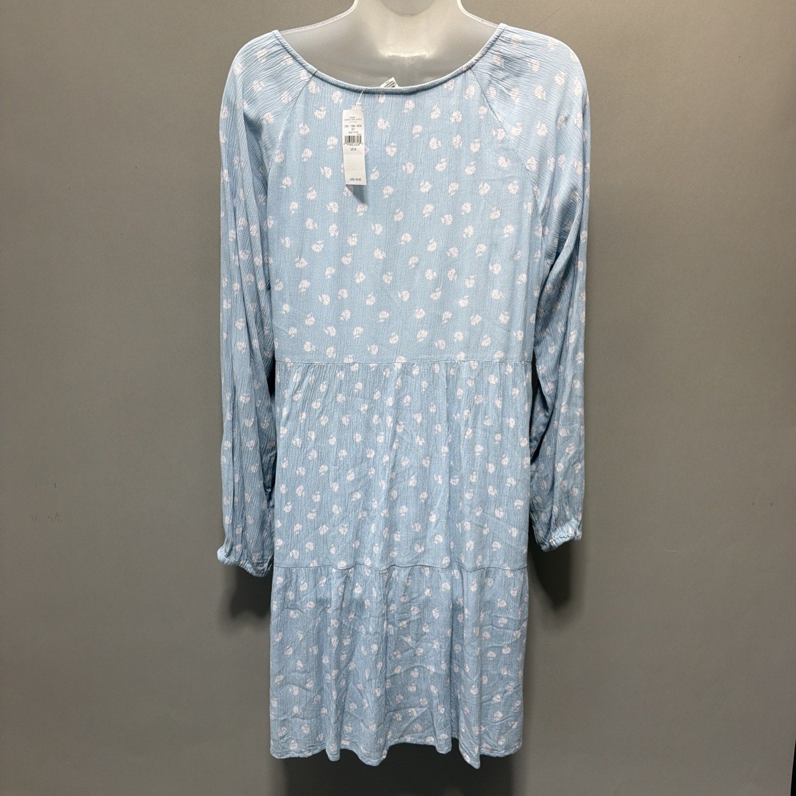 American Eagle Viscose Floral Long Sleeve Tiered Baby Doll Dress Size M NWT