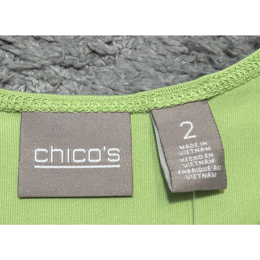 Chico’s Microfiber Tank Top Women’s Size 2 Lime Green Stretch Basic New