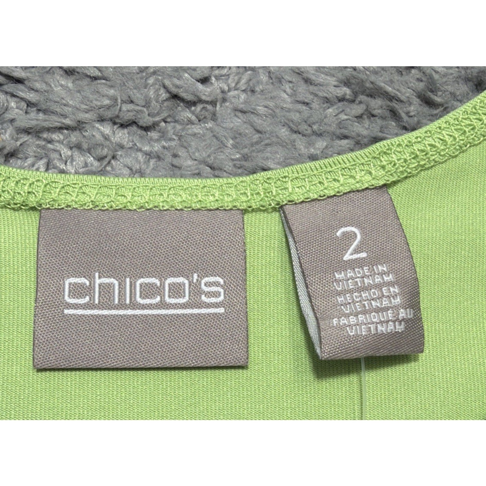 Chico’s Microfiber Tank Top Women’s Size 2 Lime Green Stretch Basic New