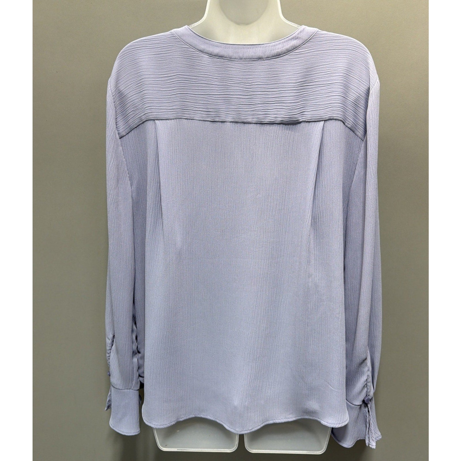 Loft Women XL Lavender Ruffled Preppy Button Down Long Sleeve Blouse