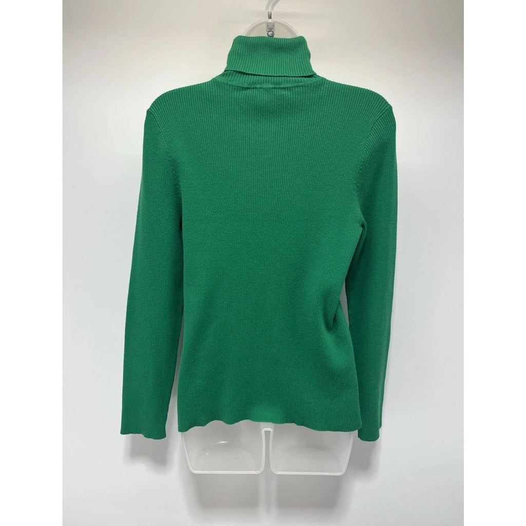 Lauren Ralph Lauren turtleneck cotton knit sweater size XL (women's) Green