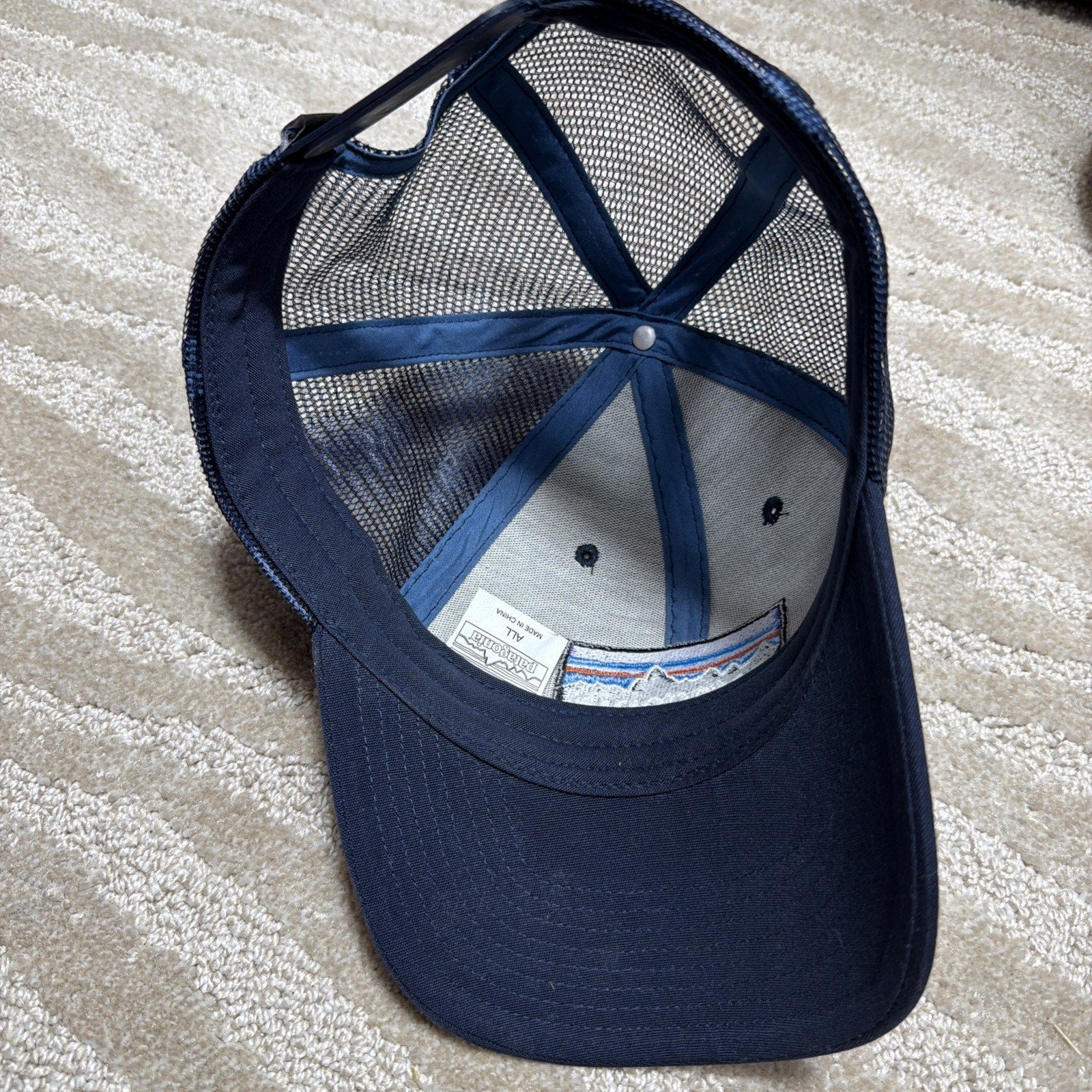 Patagonia P-6 Logo LoPro Trucker Hat Navy Blue