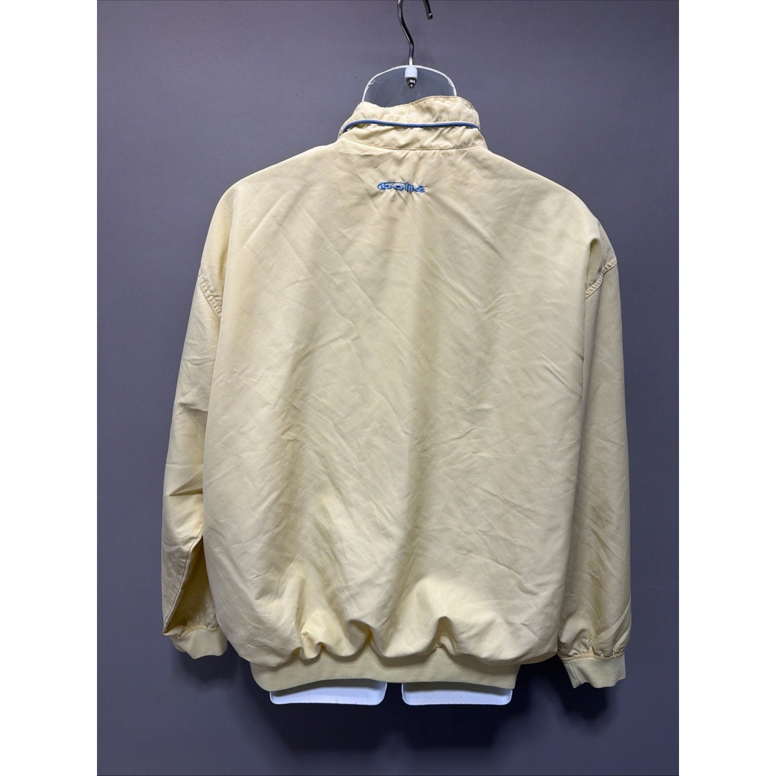Bolle Golf Mens Yellow Lined Pullover 1/4 Zip Windbreaker Sz L