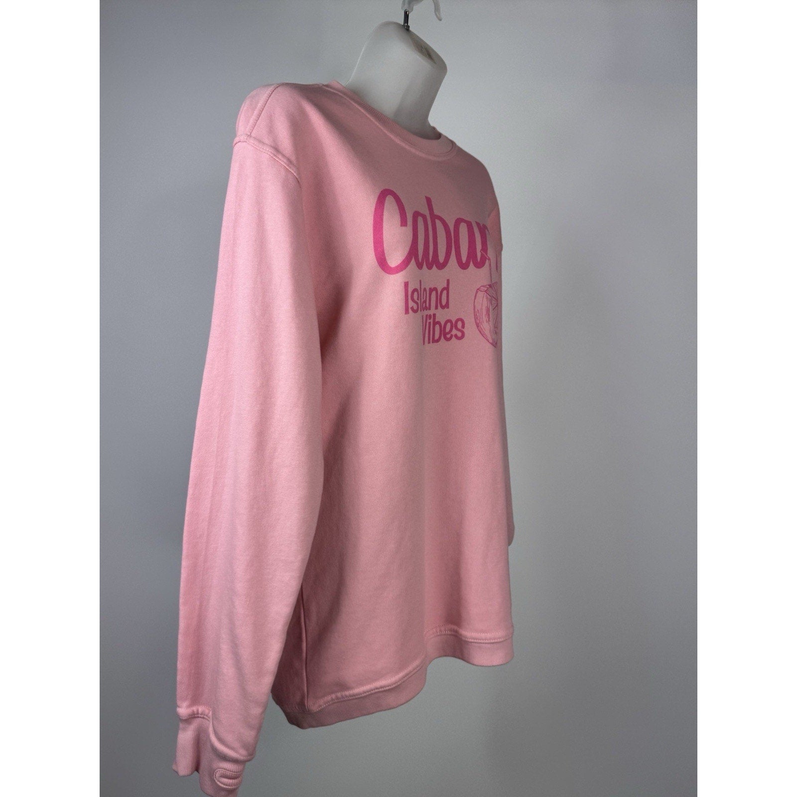 Womens Royce Pink Long Sleeve Cabana Island Vibe Sweatshirt Large Oversized
