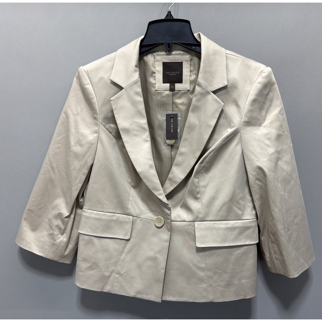 The Limited Biege Jacket Blazer NWT size L MODERN single button cropped