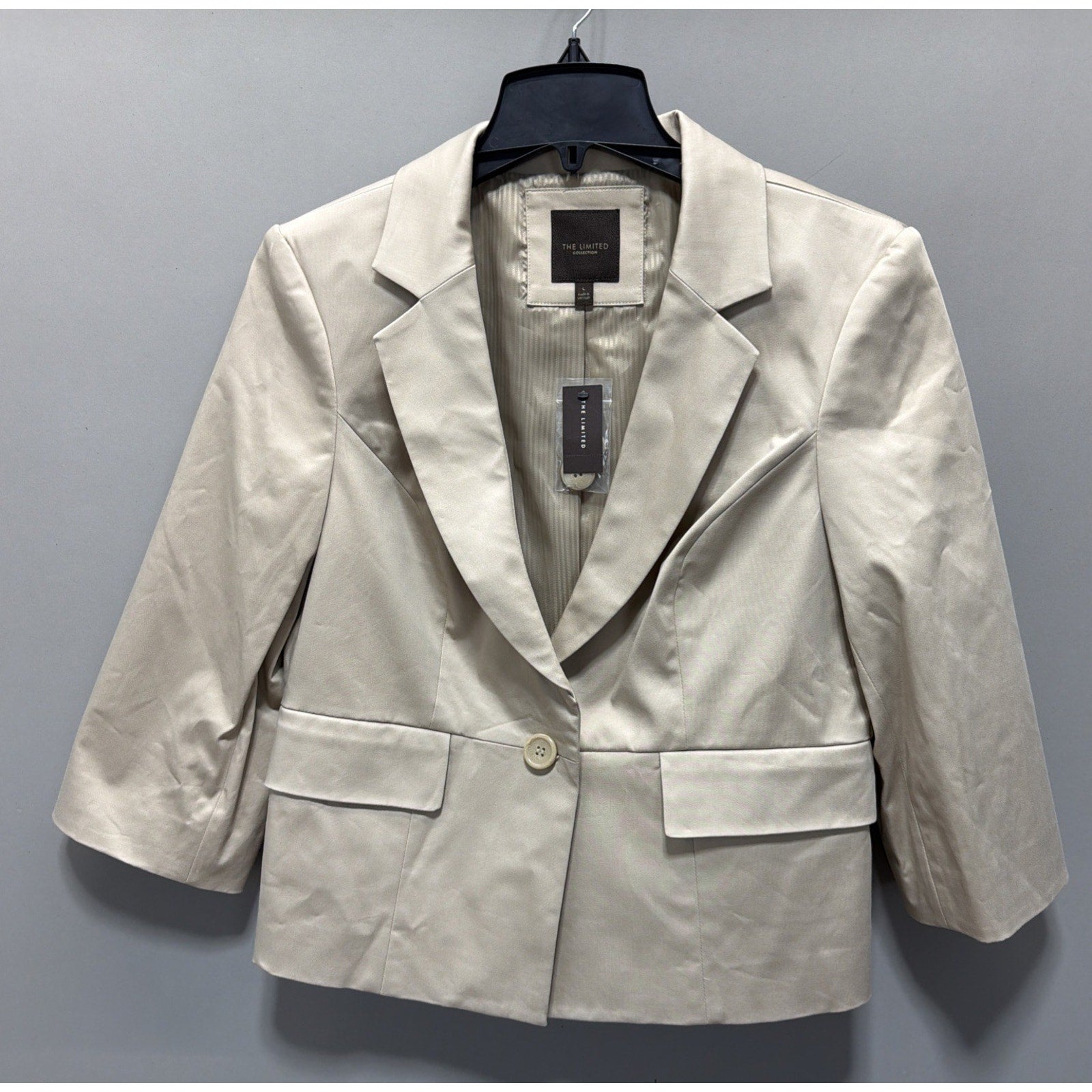 The Limited Biege Jacket Blazer NWT size L MODERN single button cropped