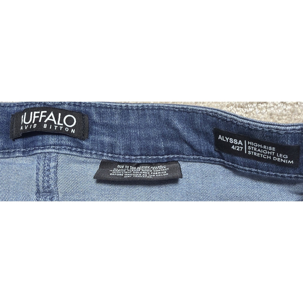 Buffalo David Bitton Alyssa Jeans Womens 4/27 Blue Med Wash High Rise Straight