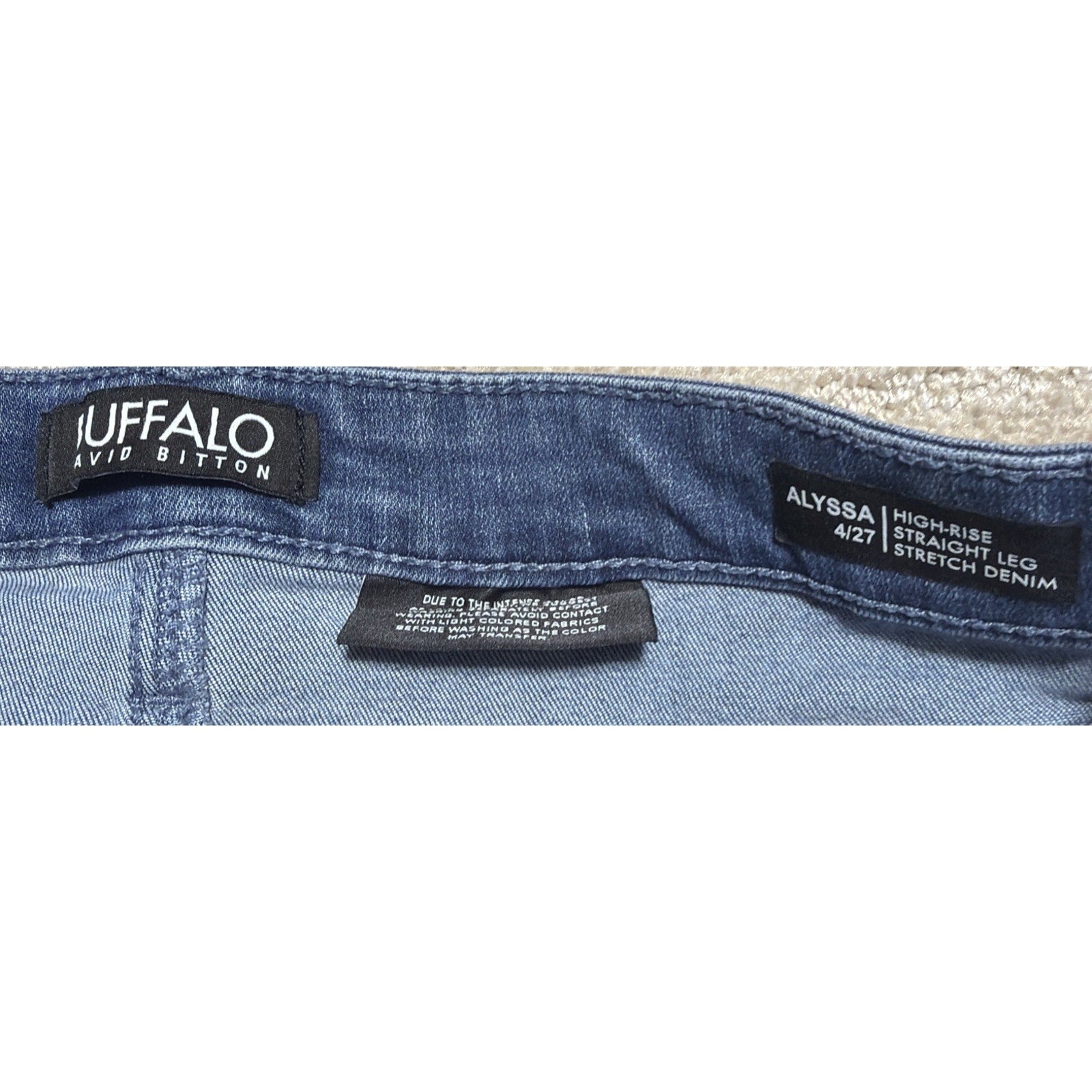 Buffalo David Bitton Alyssa Jeans Womens 4/27 Blue Med Wash High Rise Straight