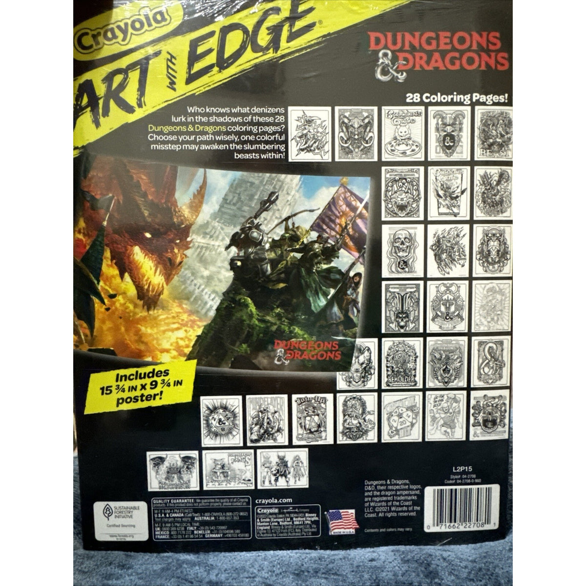 Crayola Art with Edge, Dungeons & Dragons Coloring Pages, 28 pgs & DnD Poster