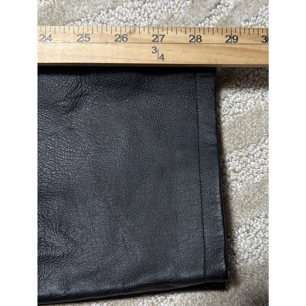 Newport News Jeanology High Rise Leather Pant Womens Size 6P Black Lined 26x28.5