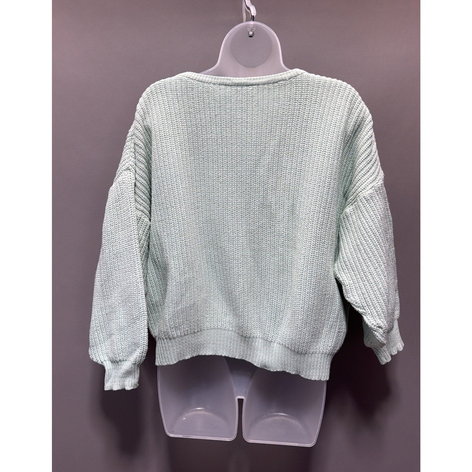 Vtg 90s triangle Oversized Boxy Sweater Size S Green White