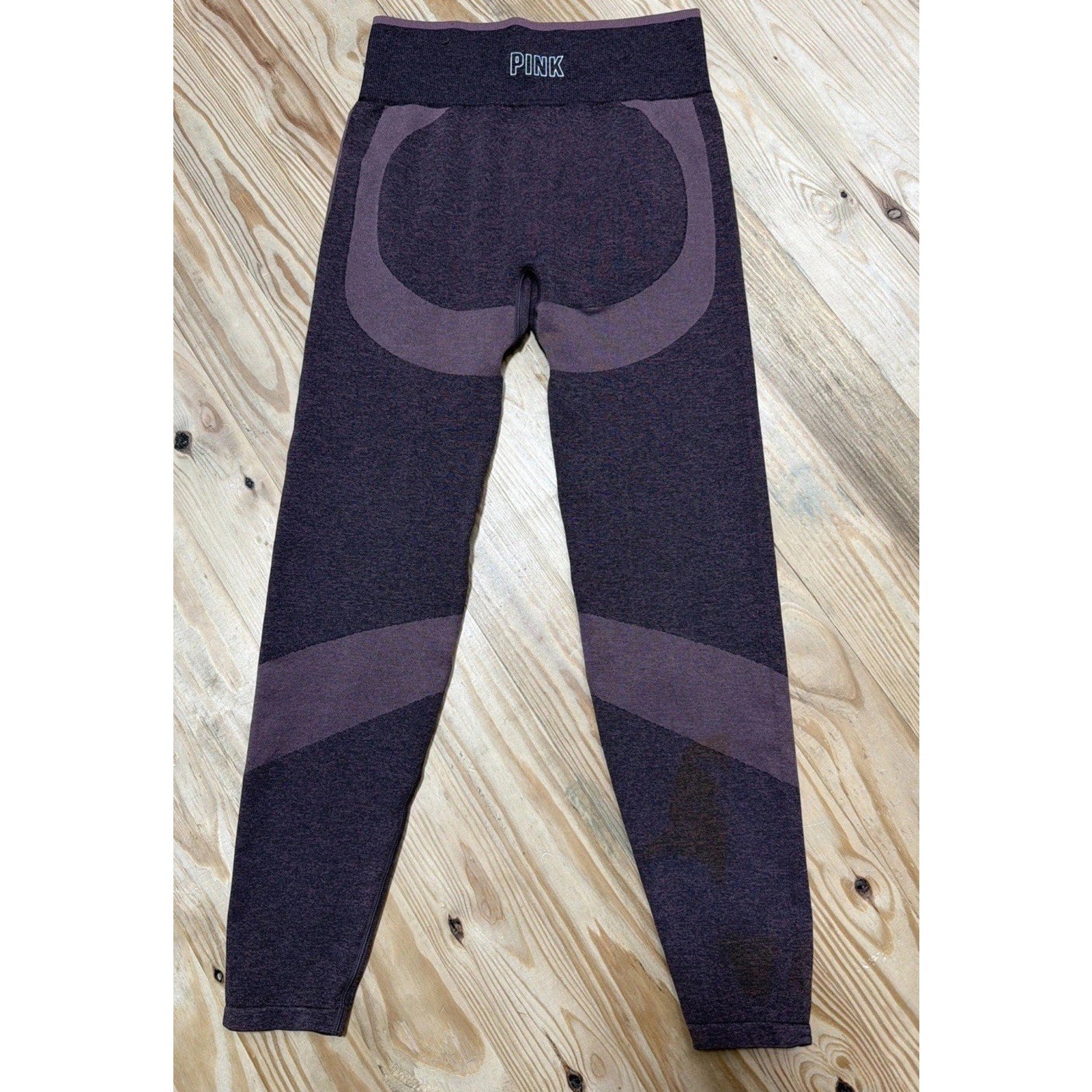 Victorias Secret M PINK Seamless Leggings Burgundy Athletic Workout Pants Flaw