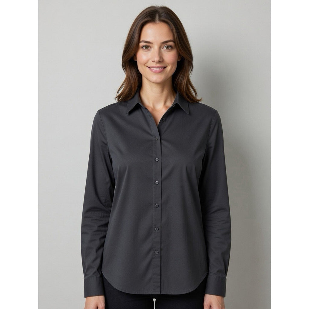 Bacon & Co Wrinkle Free Women’s Black Long Sleeve Button Down Shirt Size L