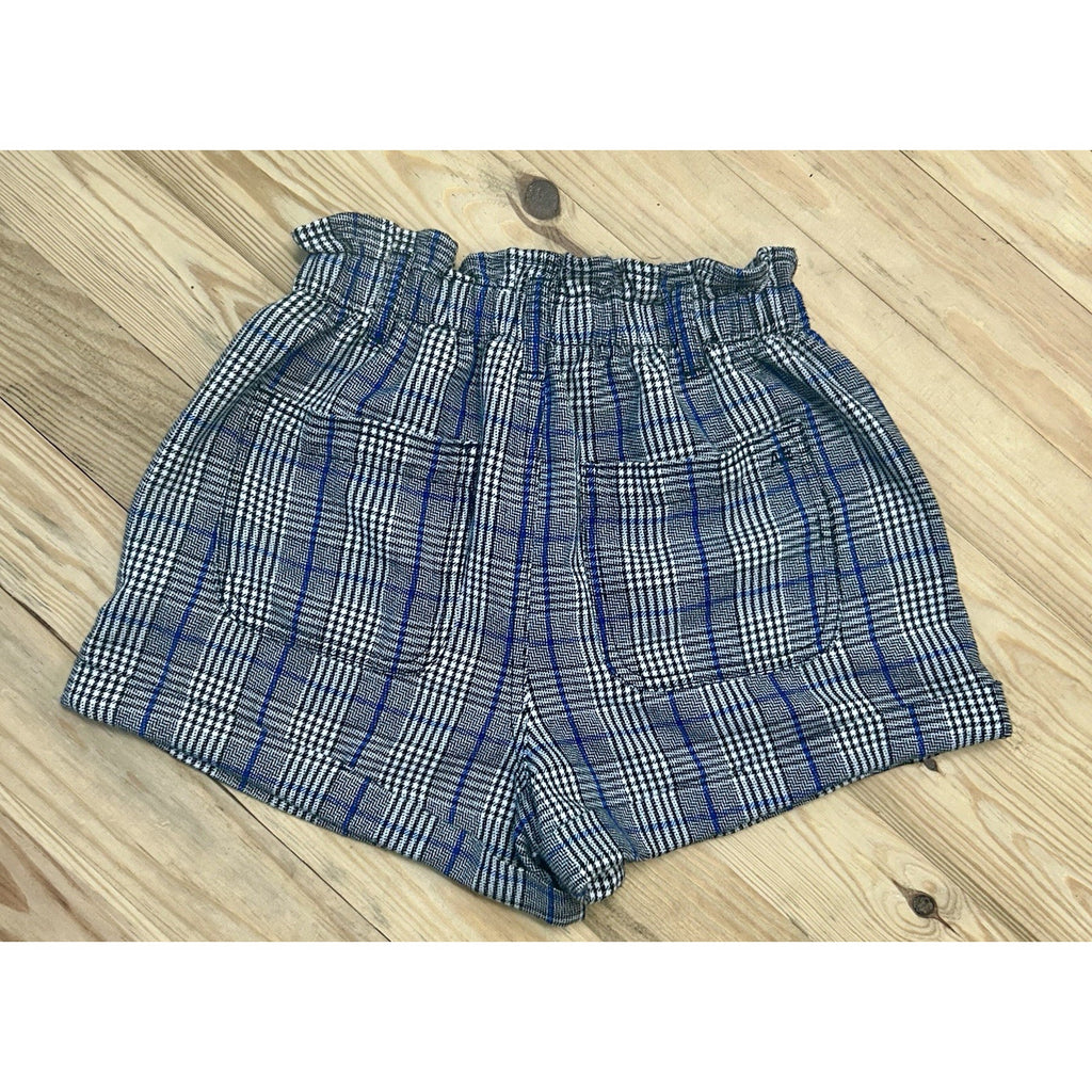 American Eagle High Rise Shorts Womens Size 4 Houndstooth Plaid Black White Blue