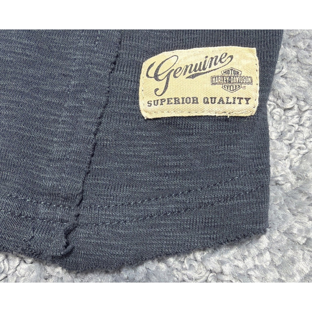 Vintage Y2K Harley Davidson Black Indie Grunge Long Sleeve Biker Shirt XL