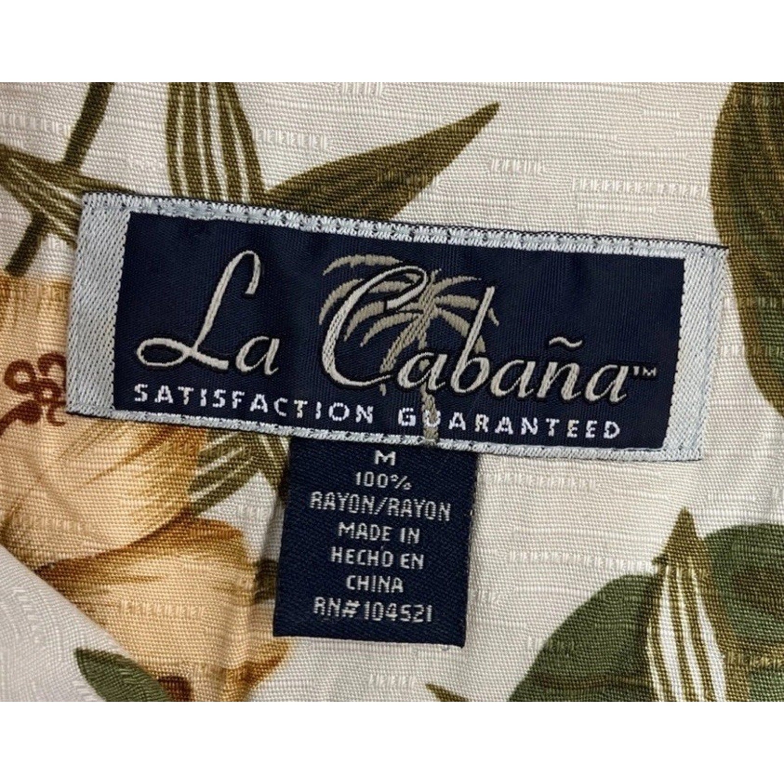 Mens La Cabana Multicolor Aloha Hawaiian Island Rayon SS Casual Shirt sz M