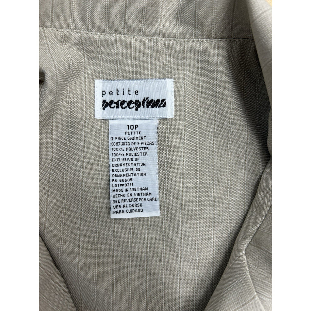 Perceptions Petite Womens Blazer Size 10P Buttons Shoulder Pads Short Sleeve.