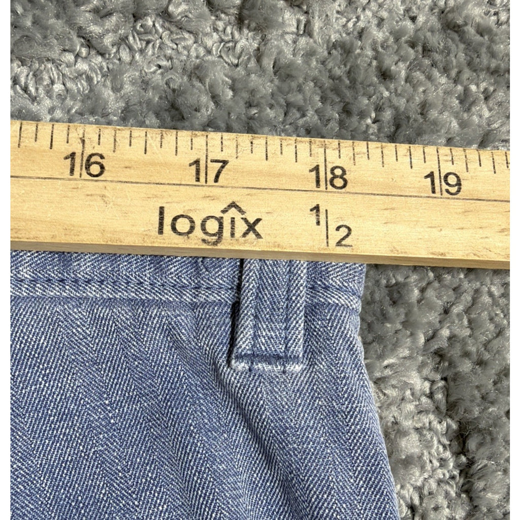 Tommy Bahama Bermuda Havana Herringbone Shorts Blue Silk Size 36