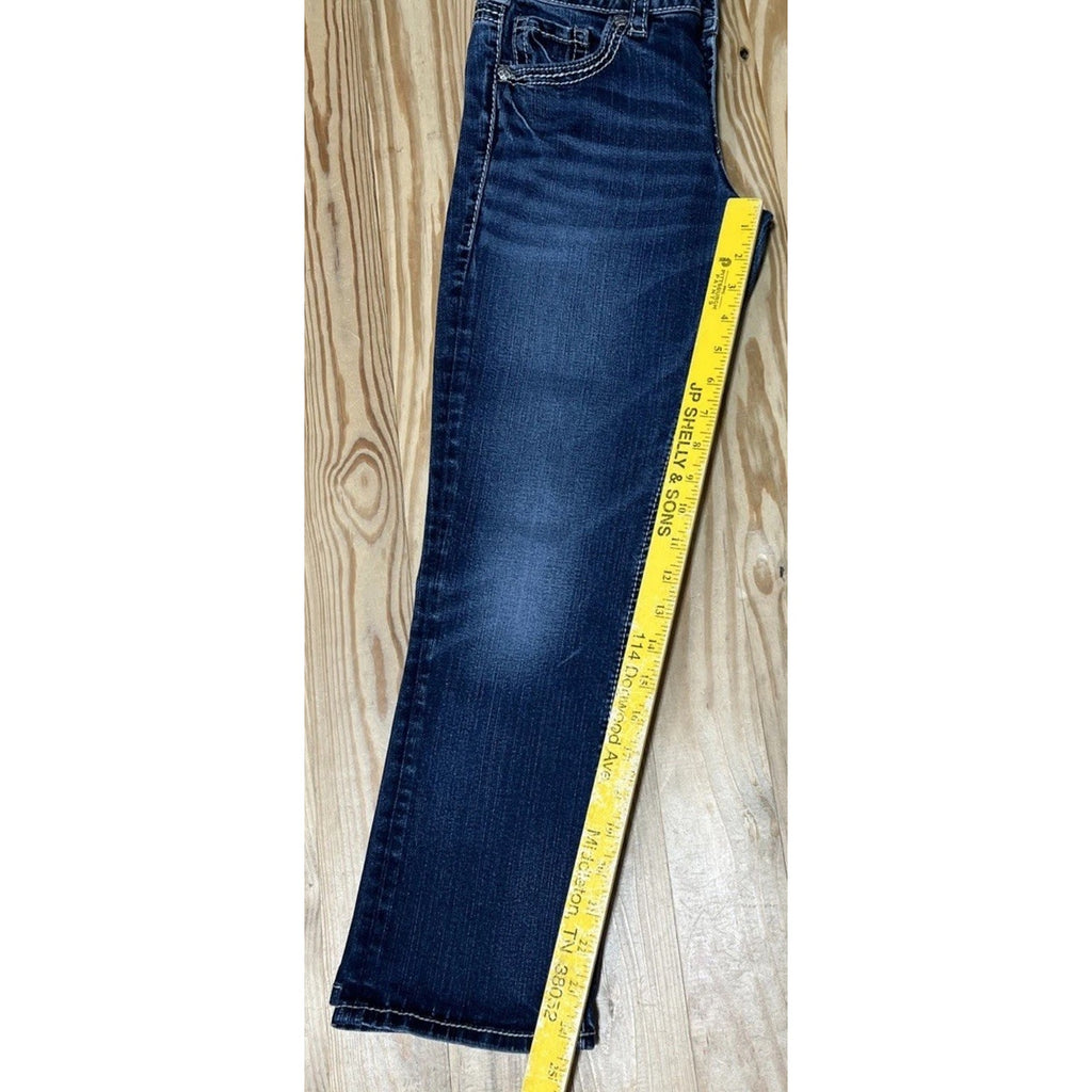 Silver Jeans Women's Mid Capri Jeans Suki Fluid Blue Denim Y2K Size 27 x 22.5