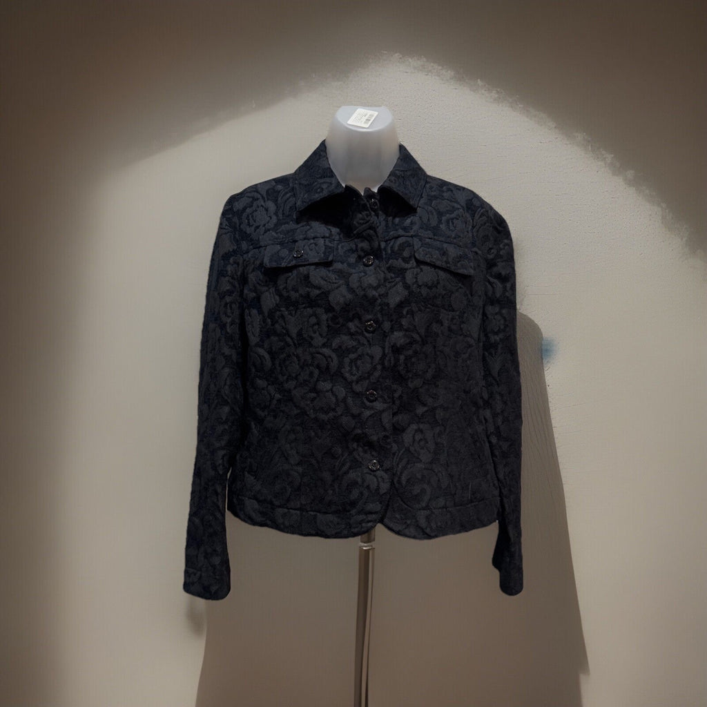 Croft & Barrow Brushed Corduroy Blazer Jacket Women's Large Black