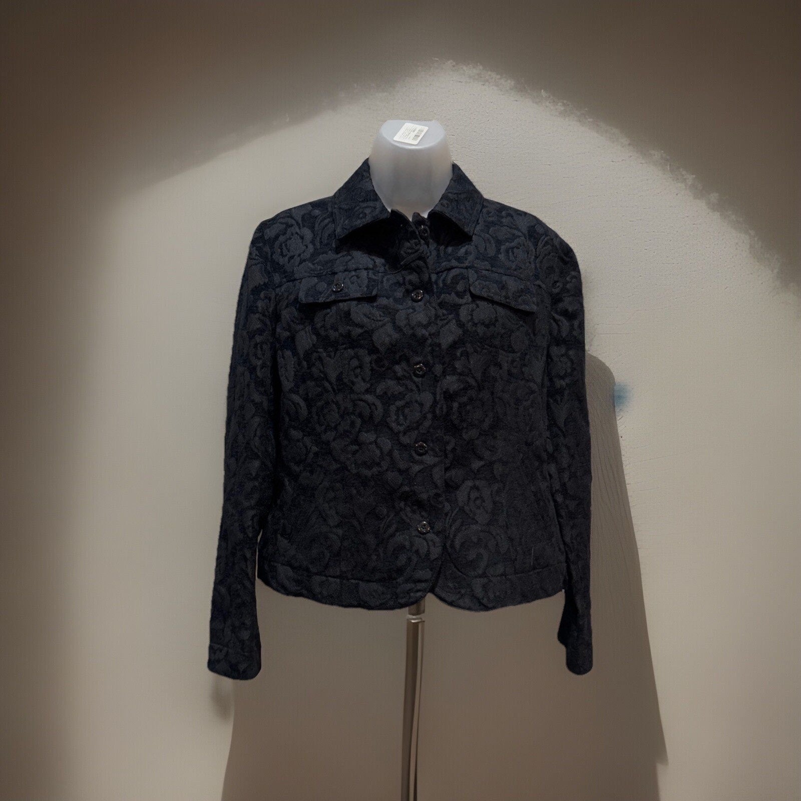 Croft & Barrow Brushed Corduroy Blazer Jacket Women's Large Black