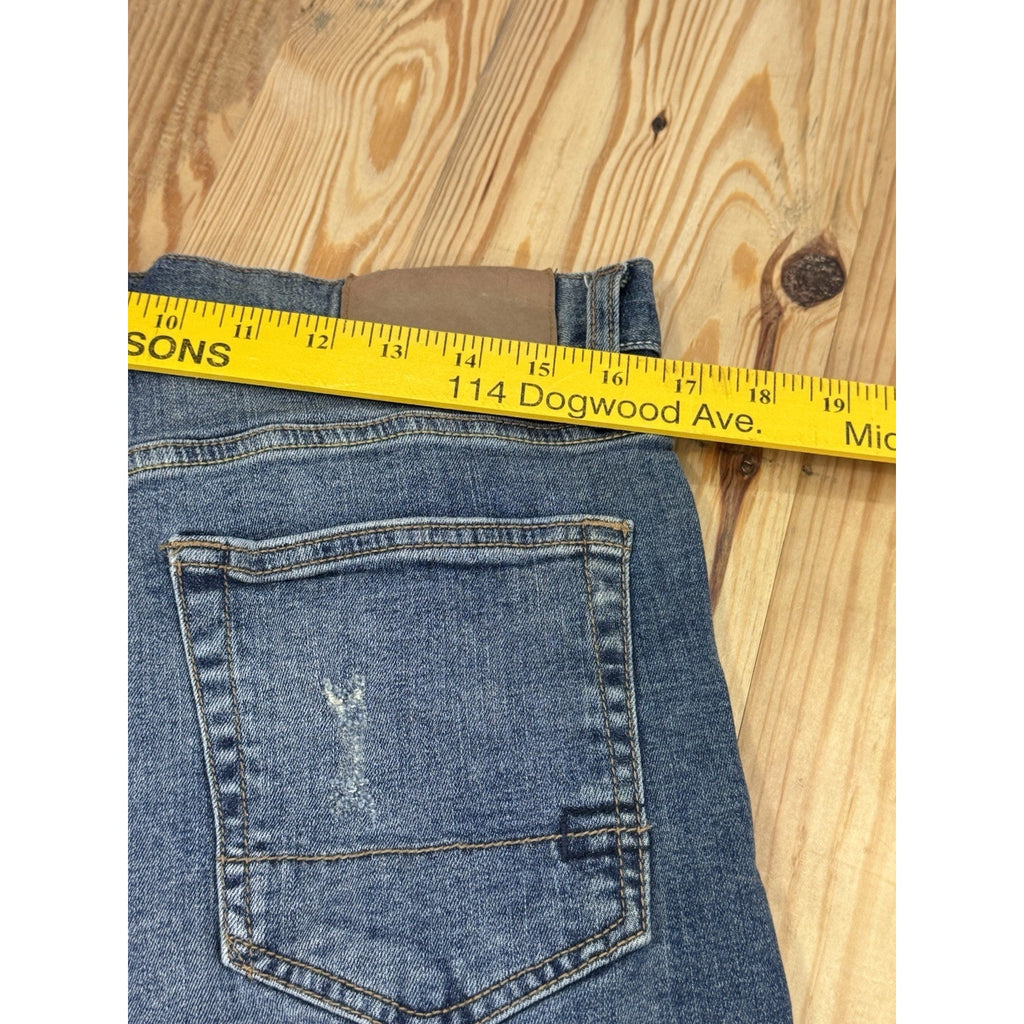 Aeropostale Adult Denim Slim Cut-Off Ripped Shorts Size 30 Men’s Aero Blue