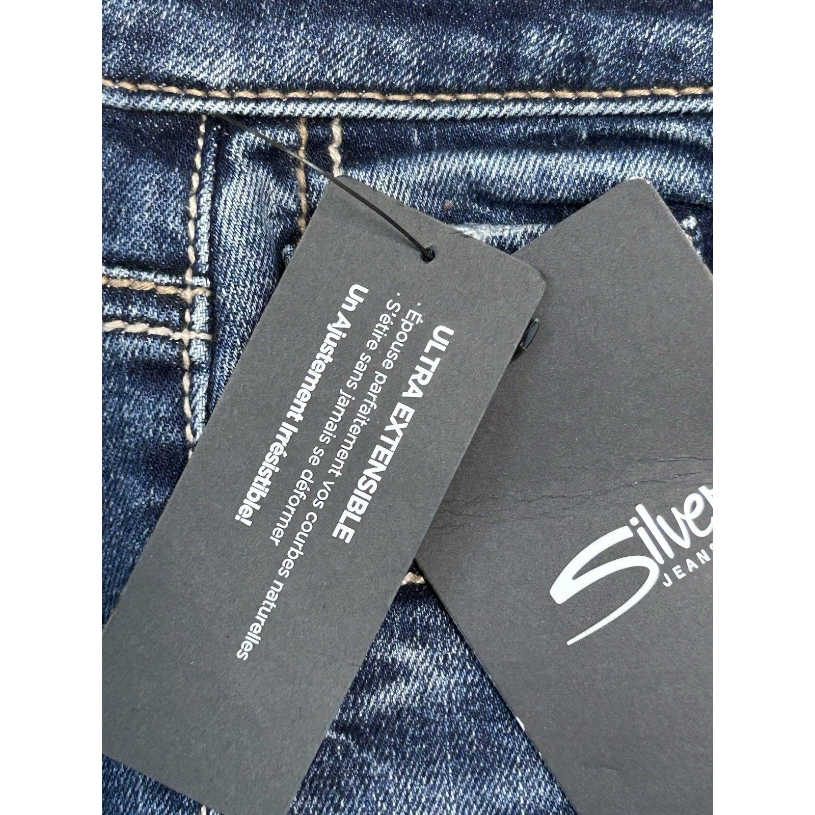 Silver Jeans Suki Mid Rise Straight Leg Jeans Medium Wash size 24x27 New W Tags.