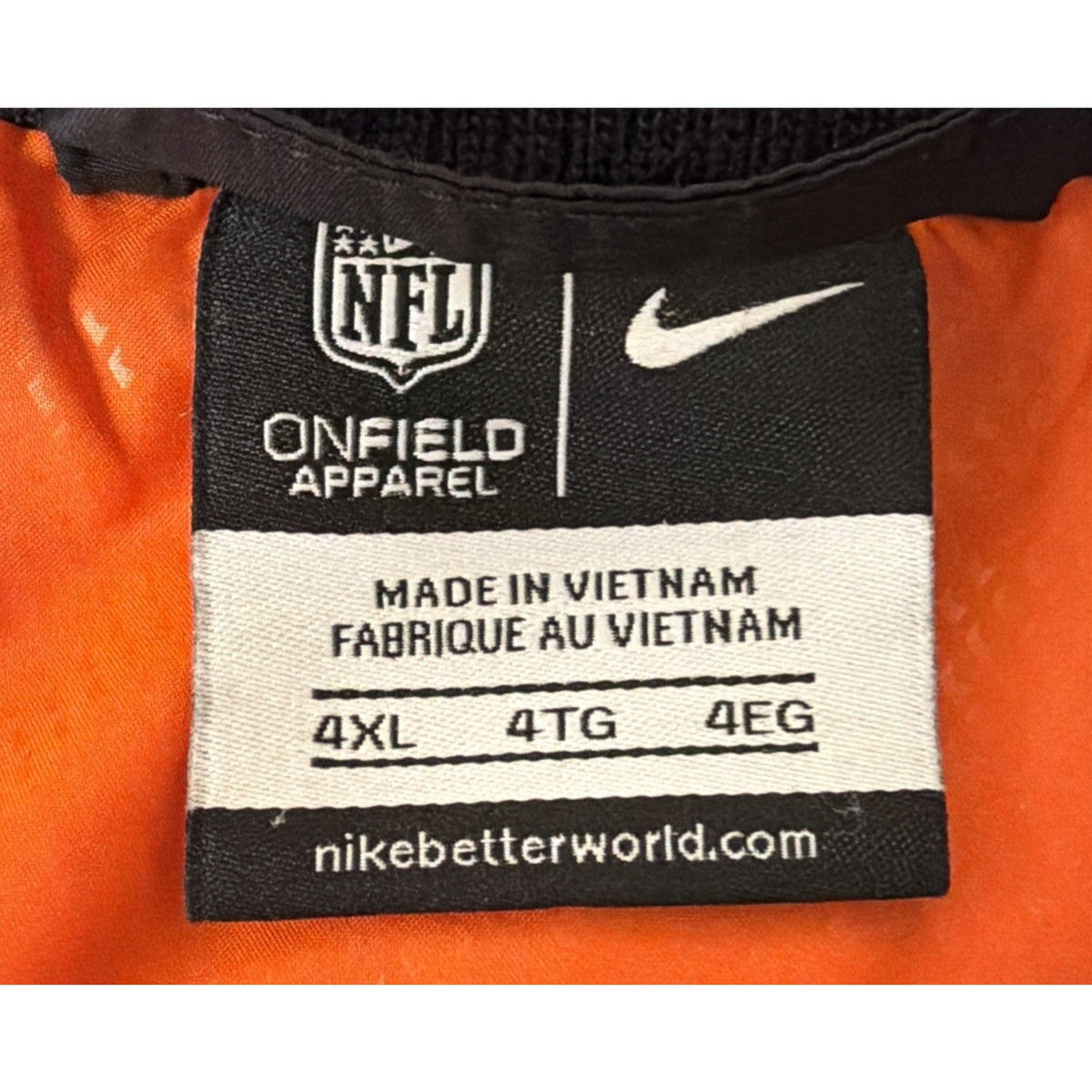 Cincinnati Bengals Nike NFL On-Field Full-Zip Puffer Jacket Black 4XL Flaw