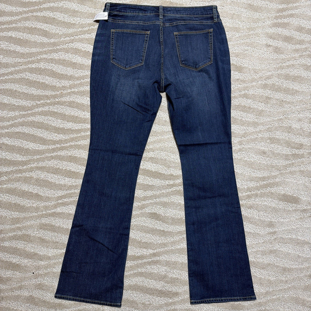 Arizona Jean Co Mid Rise Bootcut Jeans Womens Size 15 Dark Wash Stretch NWT