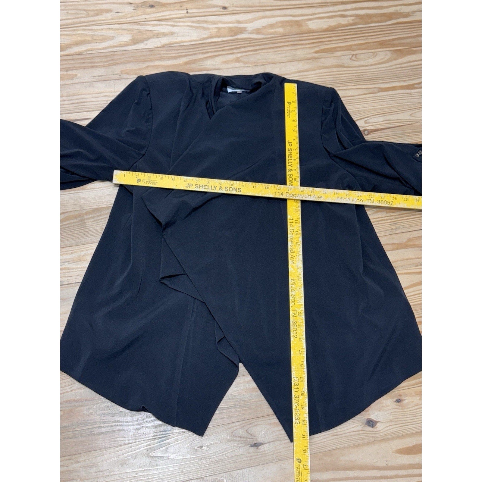 CALVIN KLEIN Solid Black Drape Formal Open Jacket Women’s Size 1X