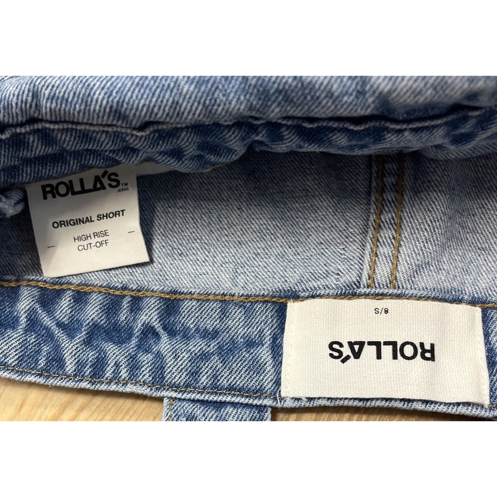 NWT Rolla’s Original Short High Rise Cut Off Jean Overalls Women’s Size 8