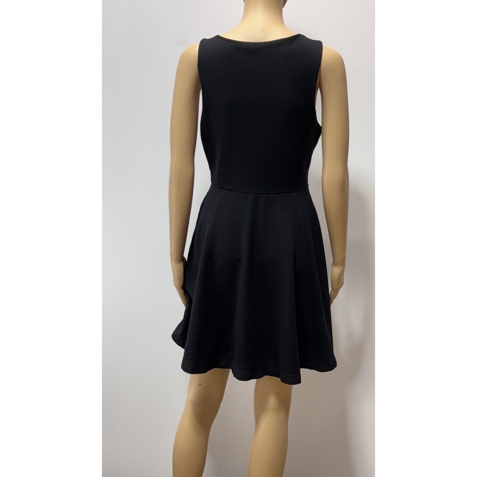 Express Black Mesh Panel Studded Fit & Flare Stretch Mini Dress Women's Black M