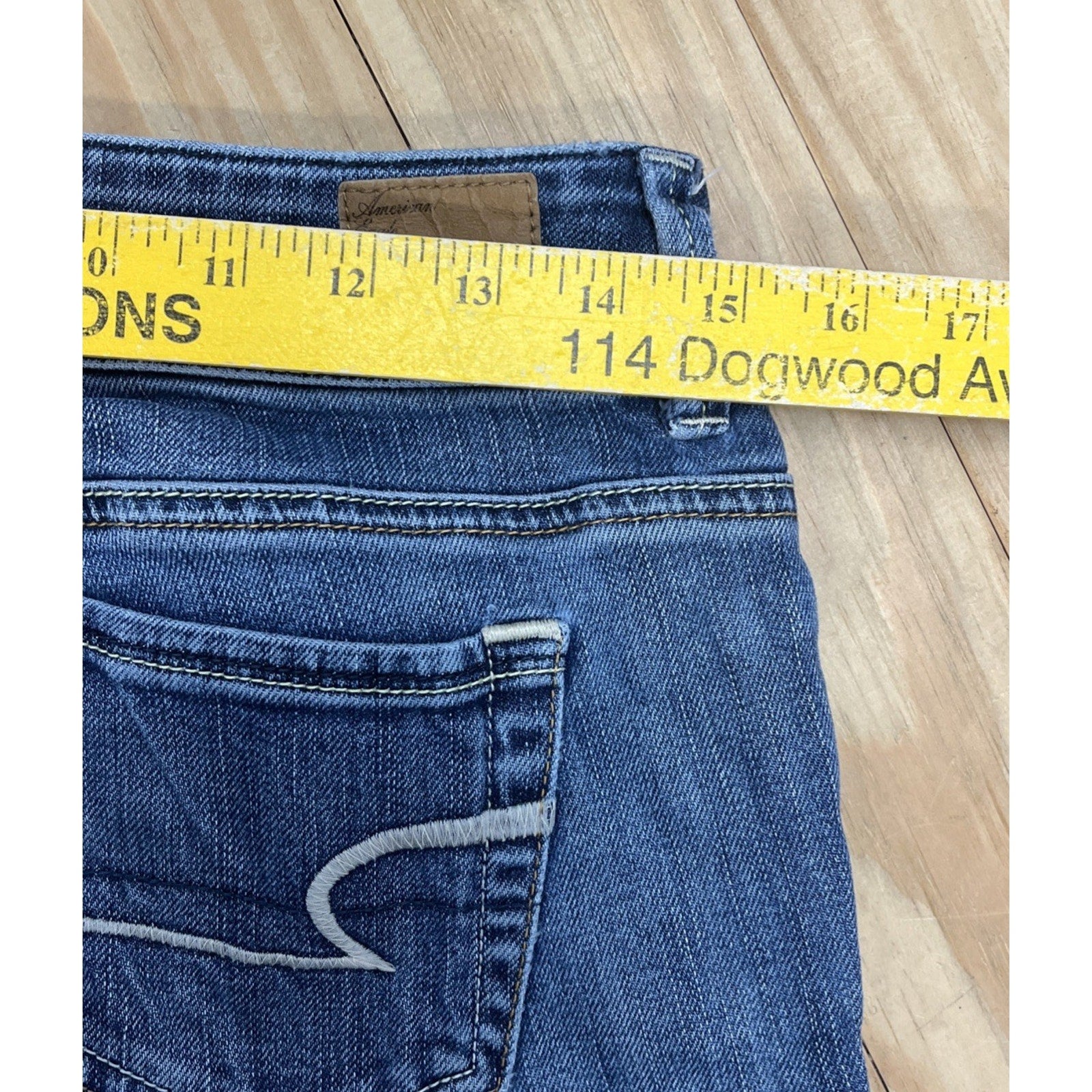 American Eagle Original Boot Jeans Womens Sz 4 Blue Denim Stretch