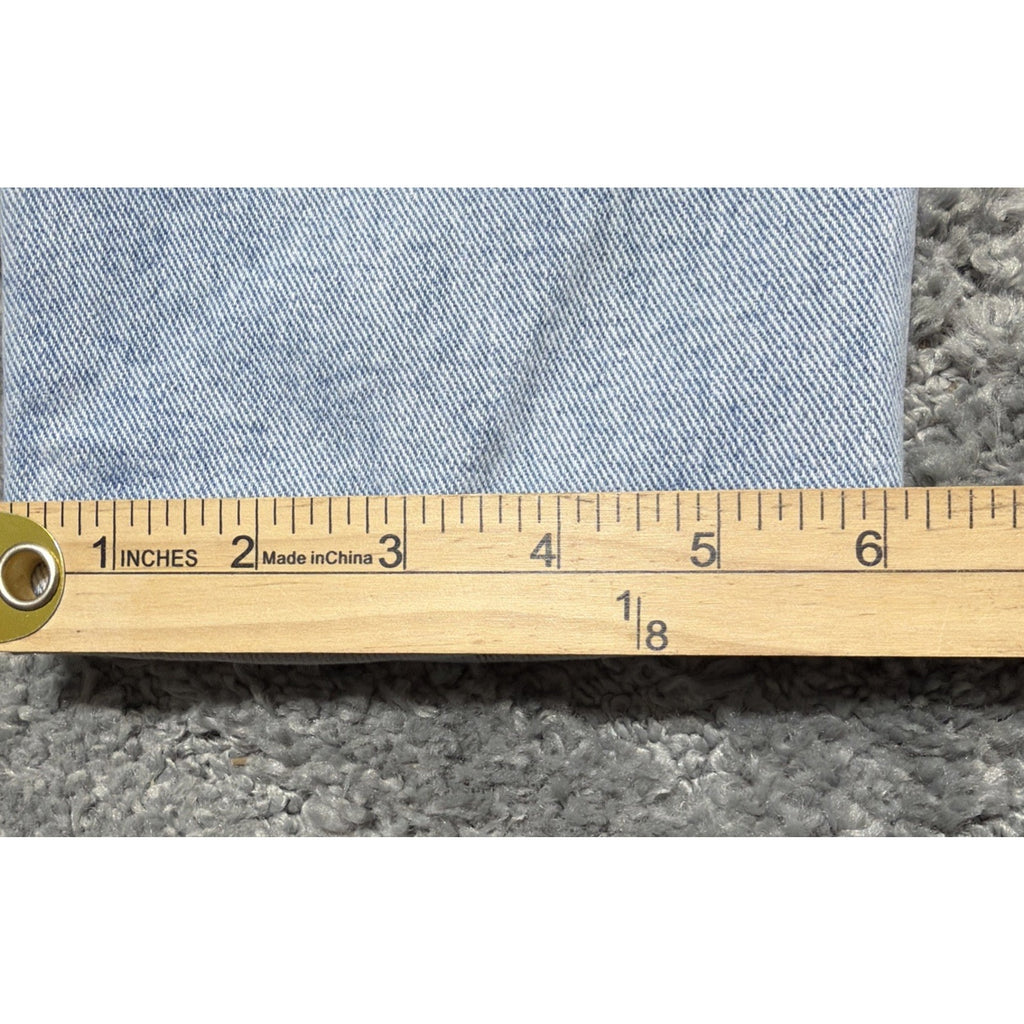 PACSUN Mom Jeans Womens 23 Blue Patchwork Cotton Straight Leg 2 Tone 26" inseam